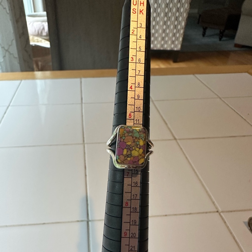 Multicolored Stone Sterling Silver Ring - image 5